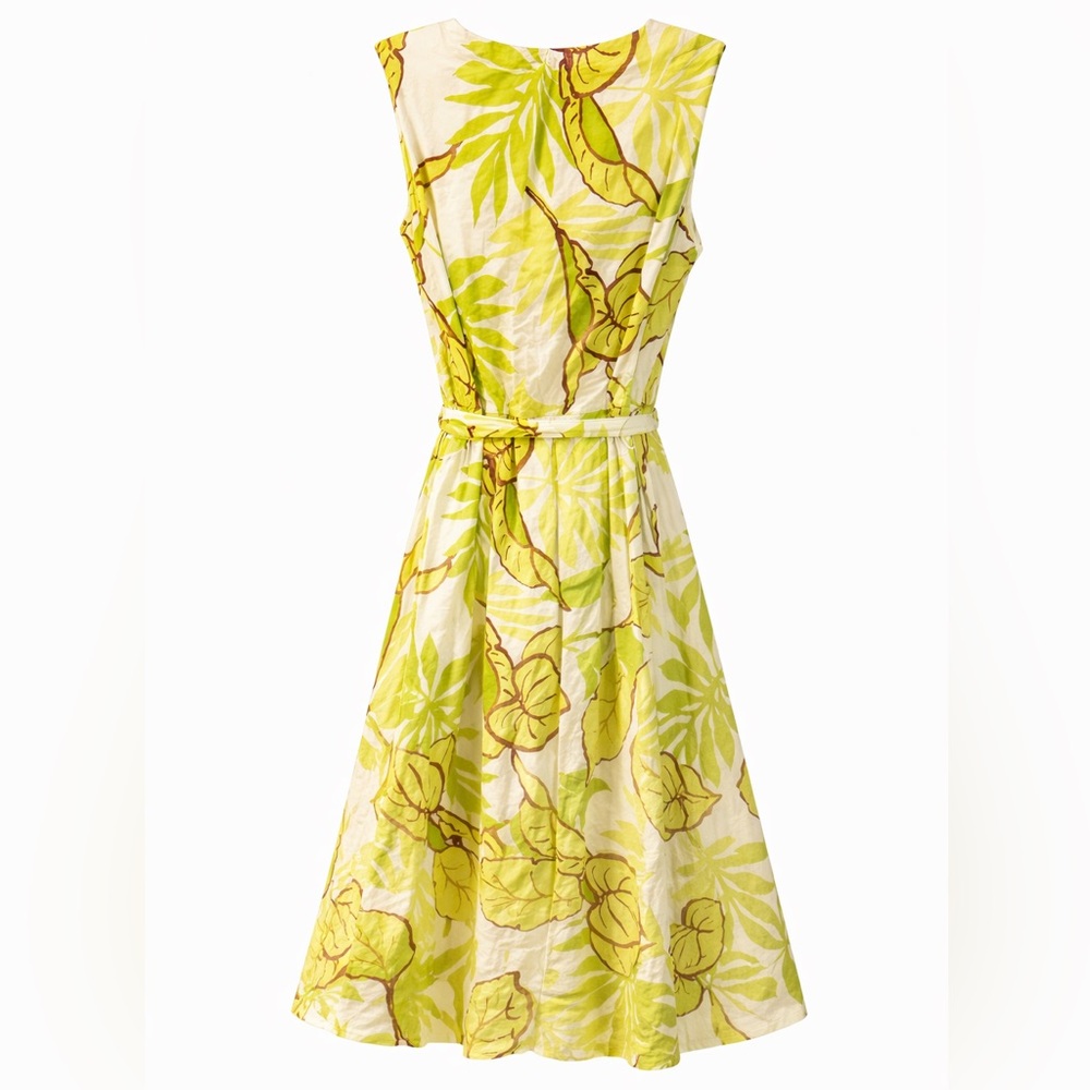 Ann Taylor Factory Lime Green and White Floral Midi Dress - Picture 4 of 7